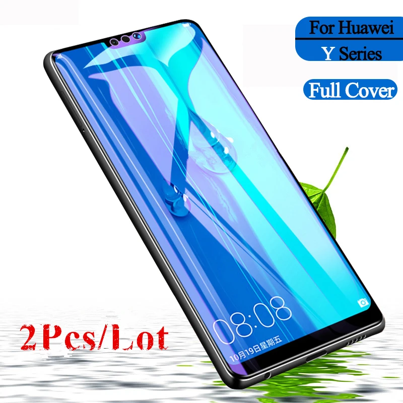 2 шт закаленное стекло для huawei Y9 2019 полное покрытие протектор экрана Hauwei Y 9