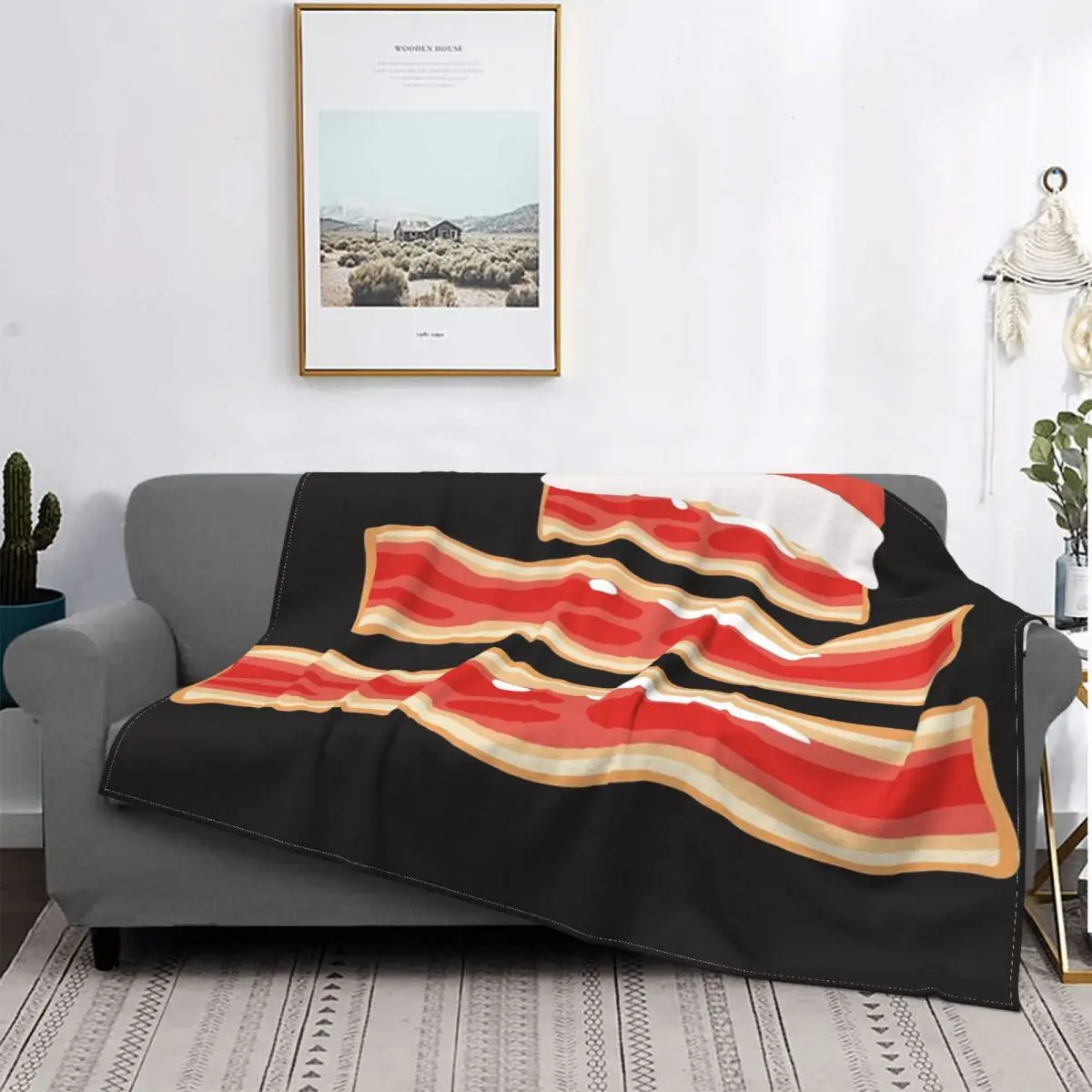 

Colcha a cuadros para cama, manta de pícnic a cuadros, mullida, Feliz Navidad, Bacon, 4 unidades