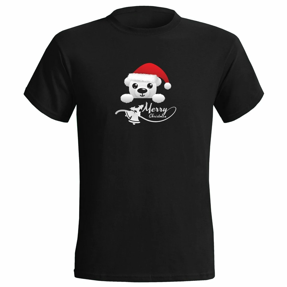Милая детская Рождественская Мужская футболка с изображением полярного медведя