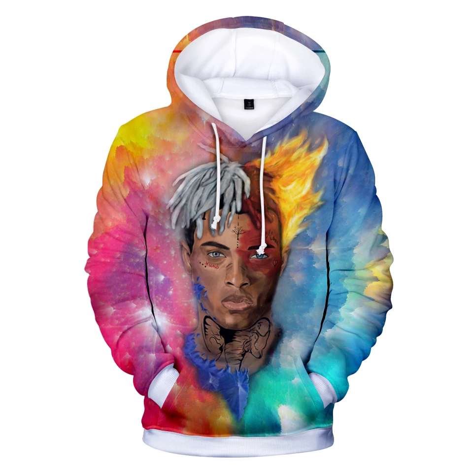 XXXTentacion 3D Hoodies Men's Women Fashion Casual Hip Hop Streetwear Hoodie Rapper Print Men Fall/Winter Sweatshirt Top | Мужская