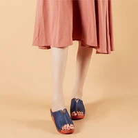 size 41 high heels women summer wedge slippers platorm beach slippers woman shoe casual platform shoes leather wedges slipper
