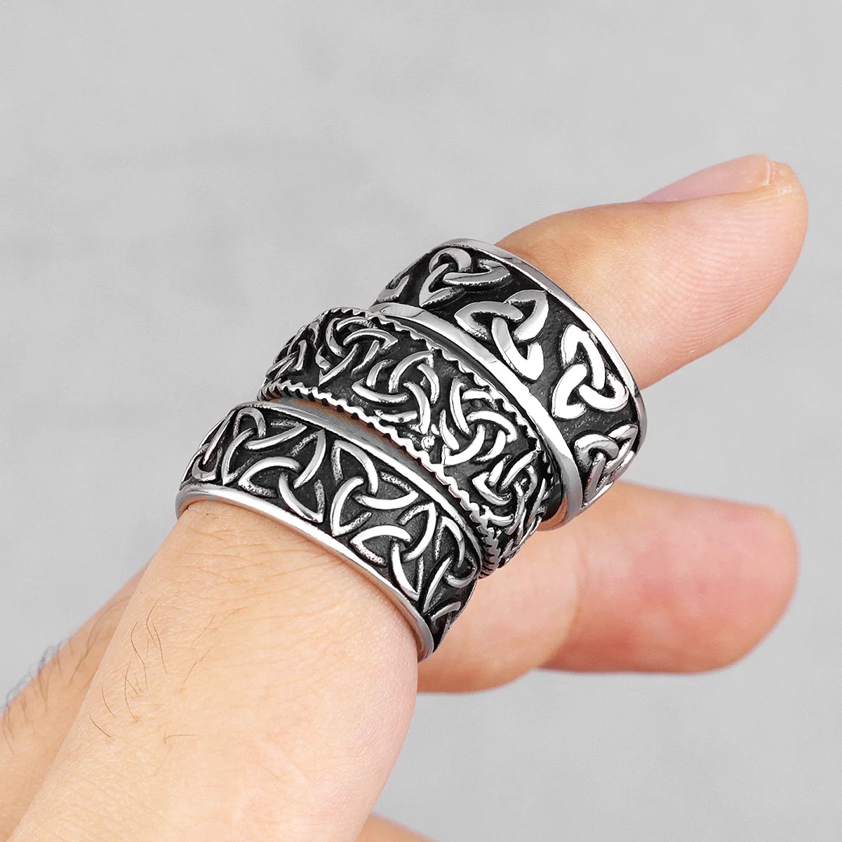 Кельтский Узел переплетение символов викингов мужские кольца из нержавеющей