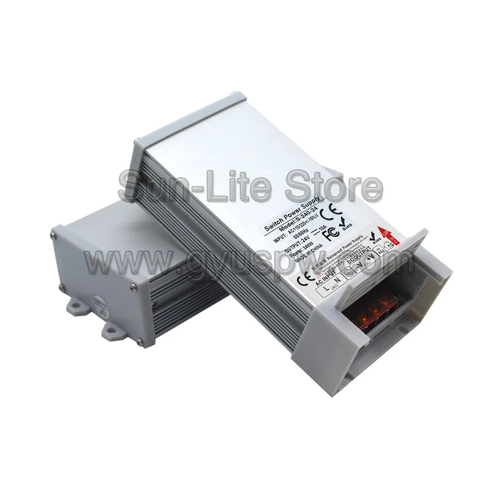Universal Power Supply DC 24V 10A 240W Transformers 110v 220V AC DC24V Rainproof Powers Source For LED Strip Light Monitor | Обустройство