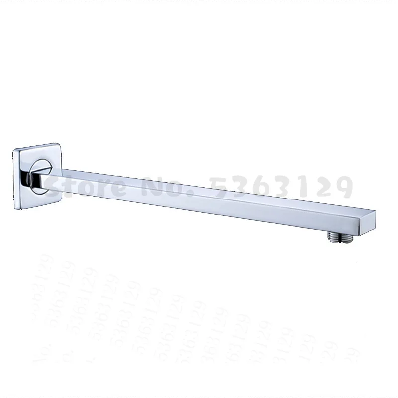 

Wall Mounted Chrome Shower Arm 60cm 24inch Silver Square Shower Extension Arms Bathroom Shower Accessories For Rain Shower Head