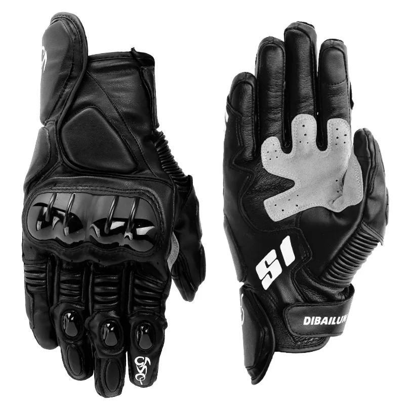 

Mens Motorcycle Leather Gloves Guards Breathable Touch Screen Summer S1 Racing Anti-fall Riding Motocross Locomotive Glove