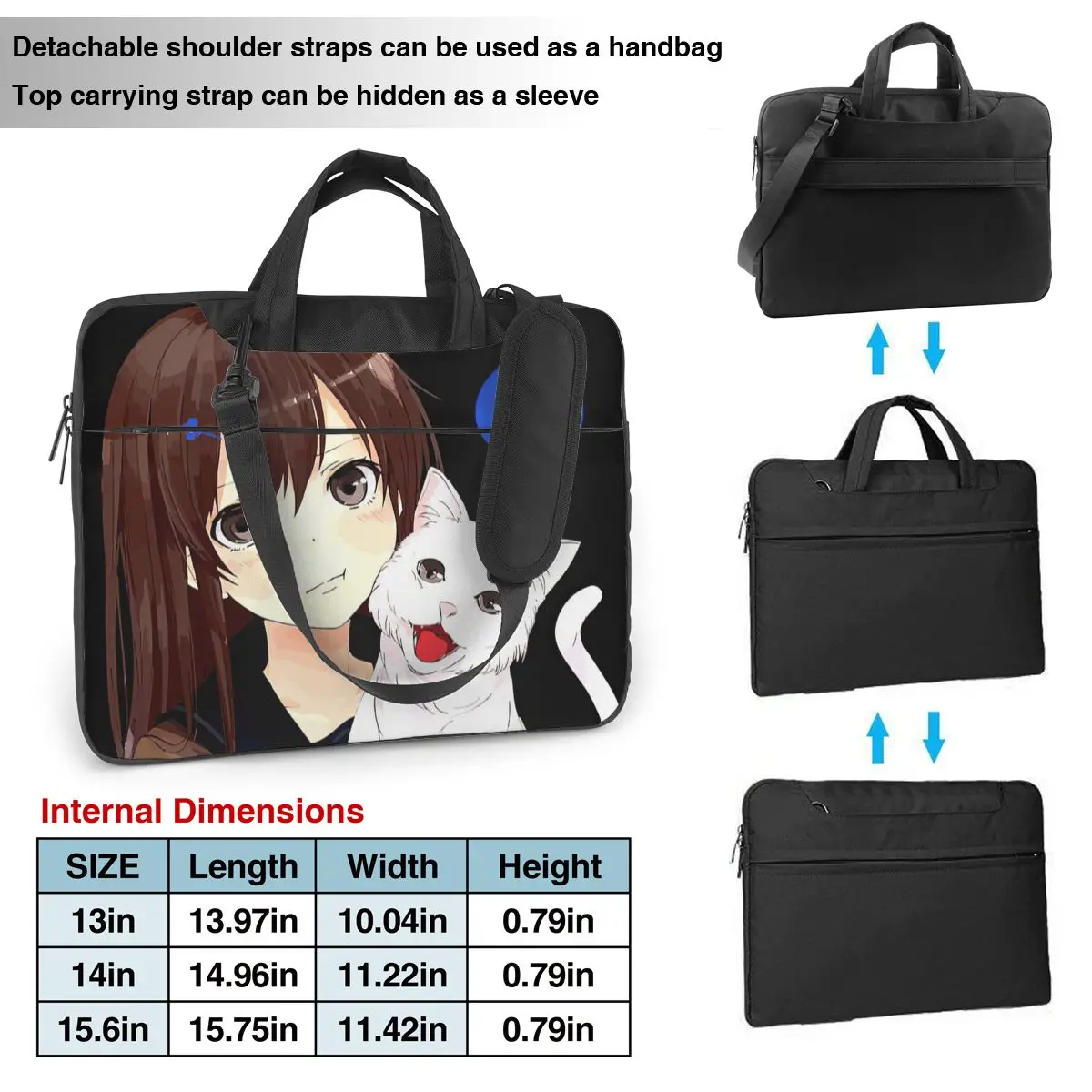 Сумка для ноутбука в стиле аниме девушки Neko кошка Женская винтажная Защитная