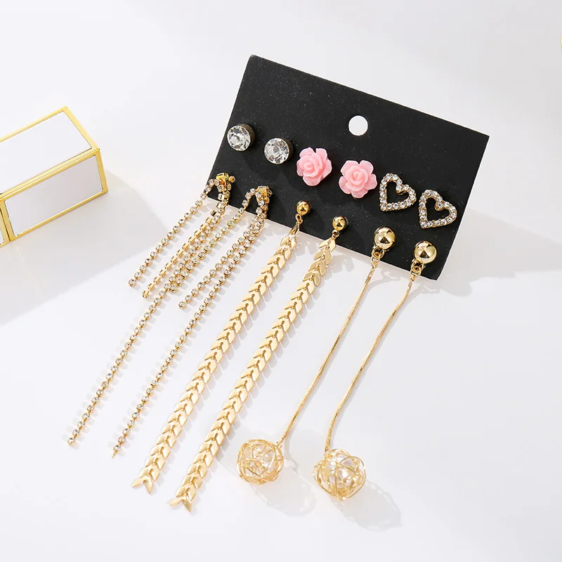 Новинка модные свадебные серьги стразы кристалл сердце любовь трендовые