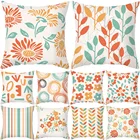 Нордическая Современная наволочка с цветами 45x45, подушки с оранжевыми растениями для дивана, удобная подушка, Офисная наволочка, для гостиной, домашний декор