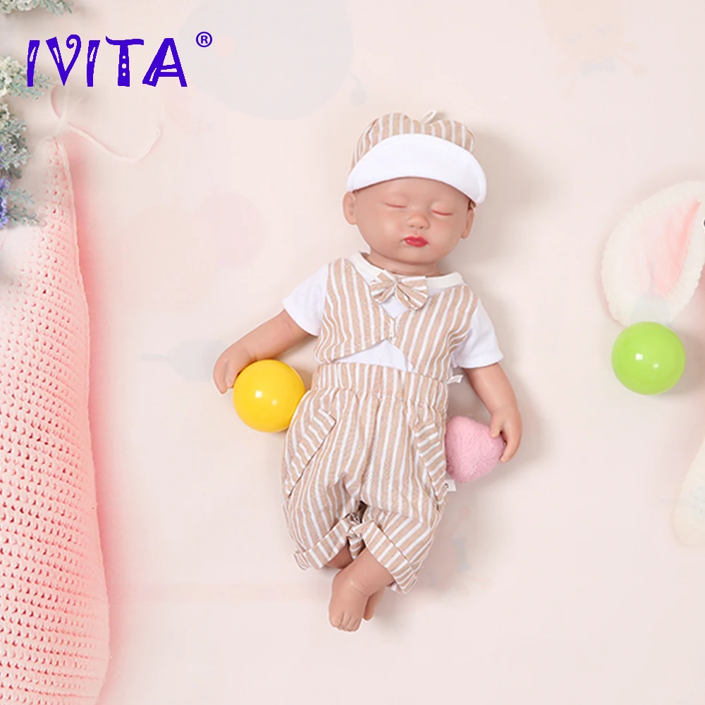 Реалистичная силиконовая кукла-реборн IVITA WG1509 с закрытыми глазами 38 см 1 8 кг