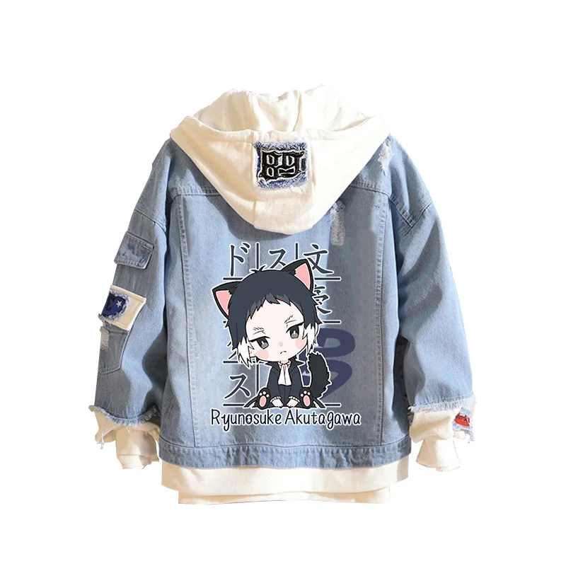 Цена Джинсовая куртка для косплея Bungo бродячие собаки дазай Осаму накажима атсуши эдогава ранпо рваный свитер с капюшоном для взрослых женщин и ... Дешево Джинсовая куртка для косплея Bungo бродячие собаки дазай Осаму накажима атсуши эдогава ранпо рваный свитер с капюшоном для взрослых женщин и ...