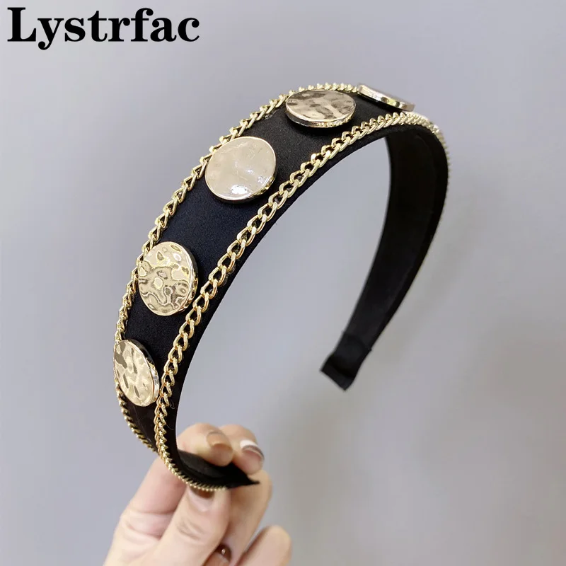 

Lystrfac Vintage Black Alloy Chain Headband for Women Fashion Hairband Ladies Bezel Hair Hoop Female Hair Accessories