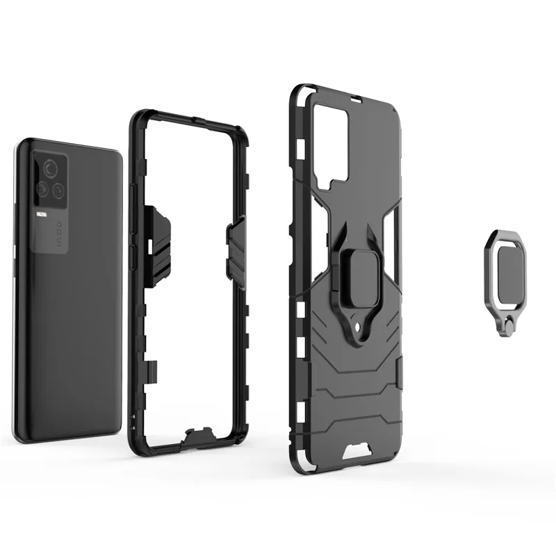 For Vivo IQOO 7 Case For Vivo X60 X50 V20 IQOO 7 5 U3 U1X Z1X Neo 3 Cover Shockproof Silicone PC Stand Phone Bumper For IQOO 7