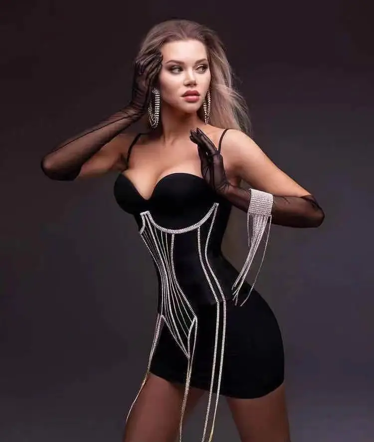 

New Summer Sexy Slash Neck Sequined Backless Sleeveless Elegant Midi Celebrity Evening Party Club Dress