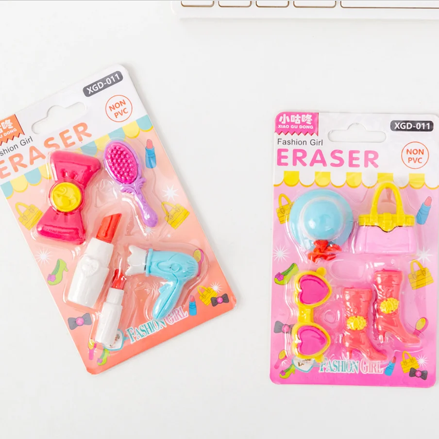 1 упаковка для девочек принцесса макияж карандаш ластики канцелярские товары