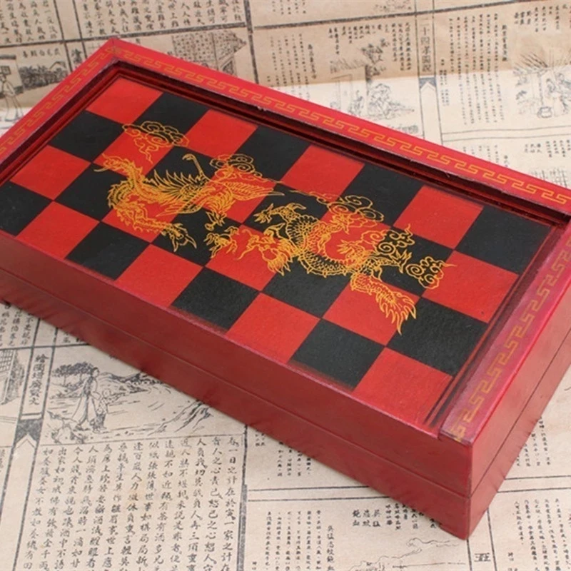 

Chess Pieces Set Medium Terracotta Chess Piece Stereo Resin Chess Figure Chess With Wooden Board Retro Entertainment kids Gift