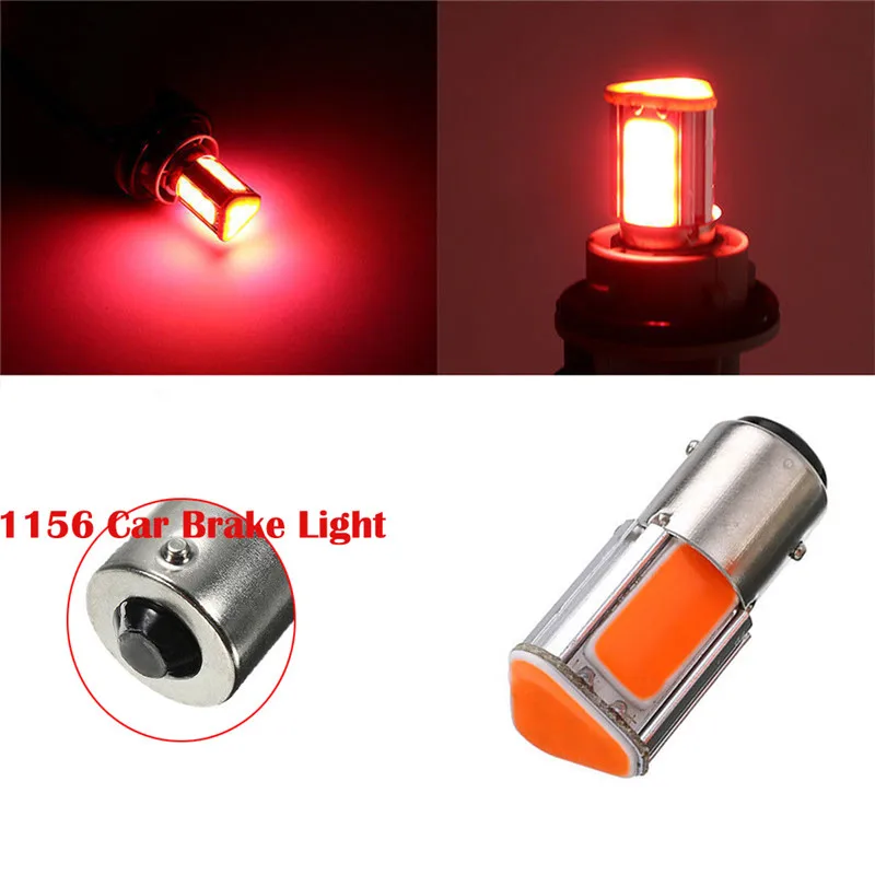 1Pcs 1156 Red 3500K BA15S 4 COB LED Low Consumption High Bright Long Life Car Tail Stop Brake Light 12V Turn Signal Bulb#290323 |