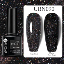 UR SUGAR-esmalte de uñas semipermanente, Gel UV para manicura, Color negro brillante, cielo estrellado