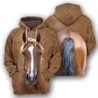 Толстовка унисекс с 3D рисунком лошади любви животных для мужчин и женщин, пуловер с капюшоном и графикой спереди и сзади в стиле Харадзюку, свитшот, повседневная куртка