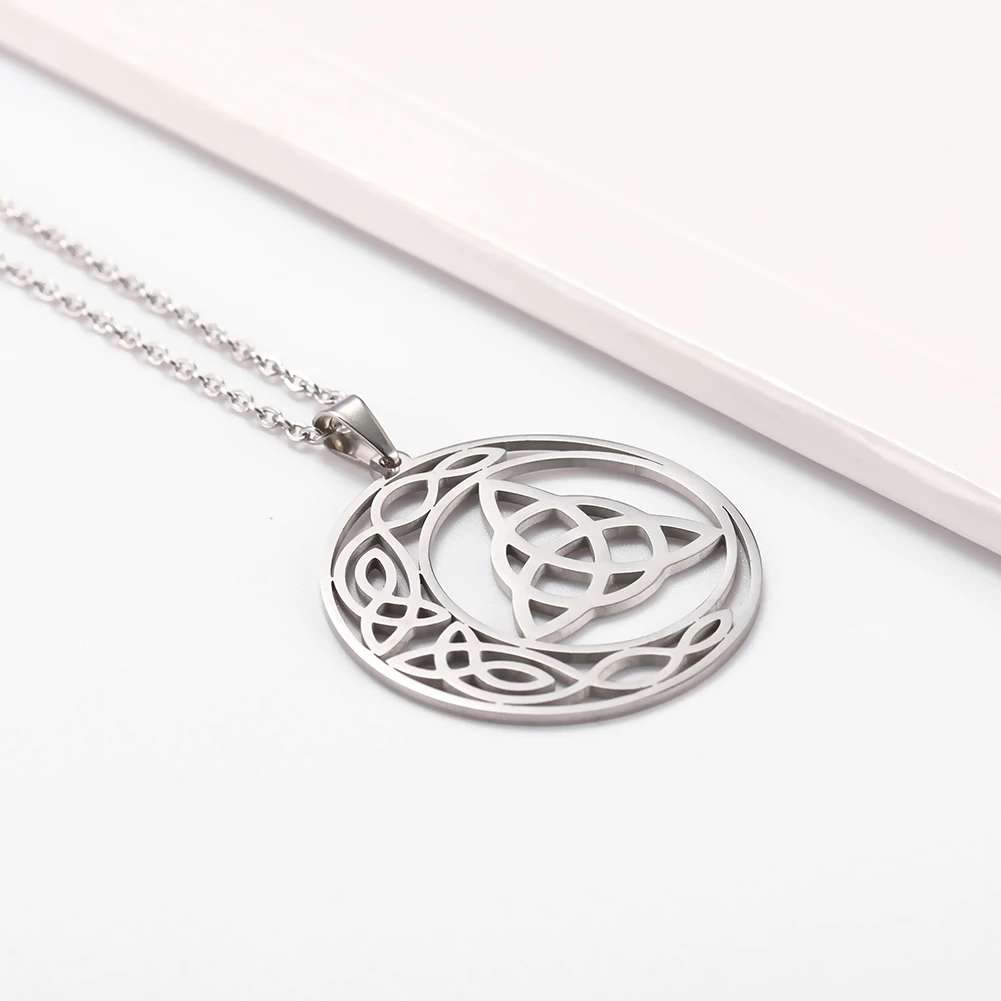 Длинное ожерелье COOLTIME с кулоном в виде религиозного узла из нержавеющей стали