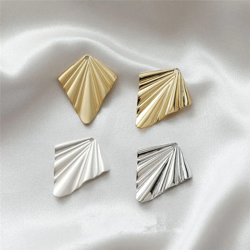 

New style 30pcs/lot geometry folds effect Rhombus shape copper floating locket charms diy jewelry earring/garment accessory