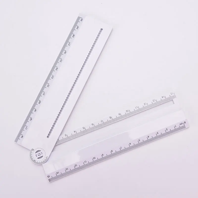 

Transparent Rectangle Ruler Protractor Student Stationery Drawing Tool Supplies