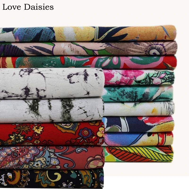 Хлопок/лен этнический Африканский стиль богемный RetroTri угол цветок ткани для DIY