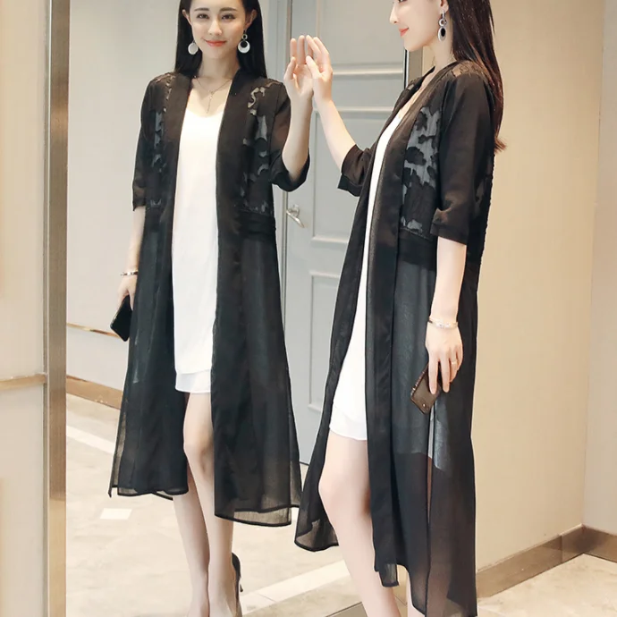 Летняя шифоновая кружевная Лоскутная Блузка 2020 женские топы с рукавом до локтя