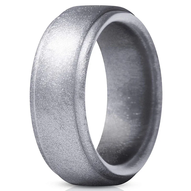 

8PCS/LOT Silicone Finger Ring Size 7-14 Flexible Hypoallergenic Crossfit Army Band Rubber Wedding Engagement Ring For Men Women