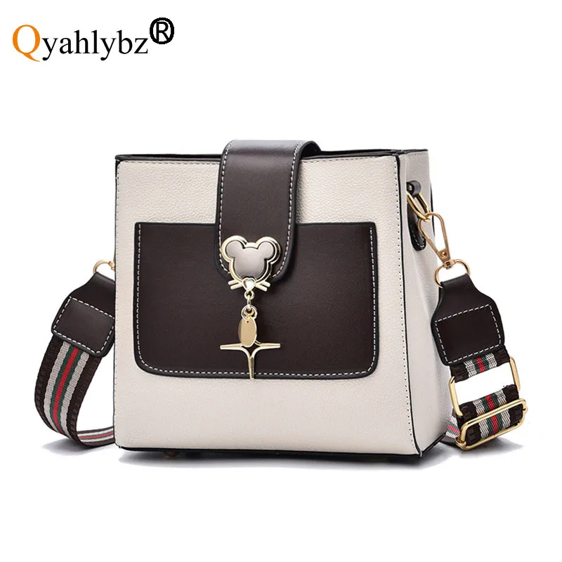 

Qyahlybz band small square tote bags for woman cheap women's bags leather crossbody bags with wide shoulder strap free shipping
