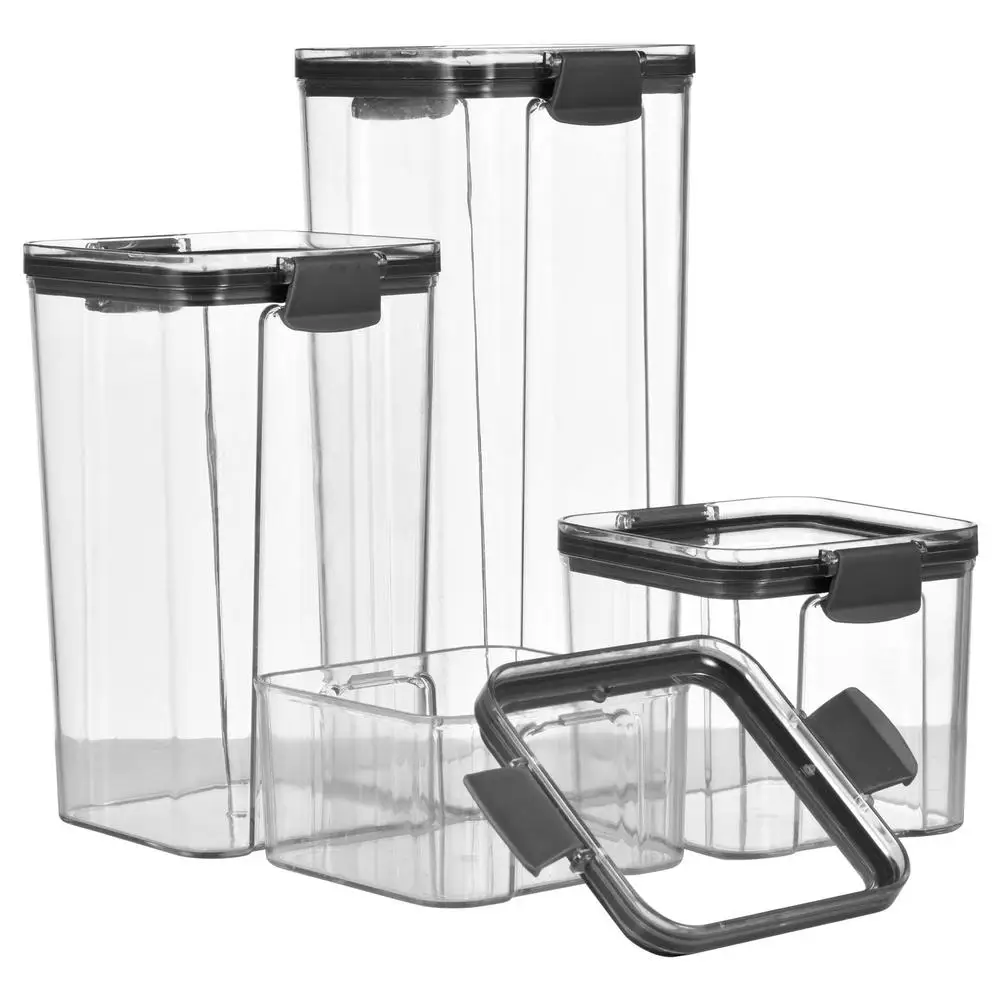 

4Pcs Food Storage Containers Kitchen Noodle Box Multigrain Storage For Home Sealed Cans Airtight Cereal Storage