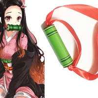 anime demon slayer kimetsu no yaiba cosplay bamboo tube kamado nezuko woman japanese clothes cosplay costume prop