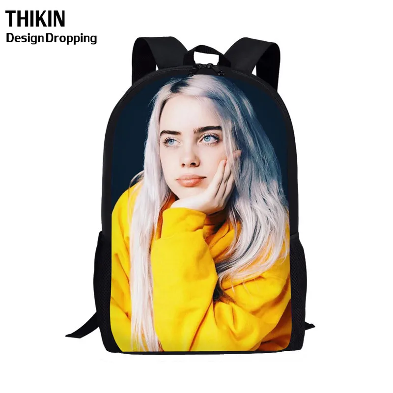 THIKIN 3D школьные сумки Billie Eilish рюкзаки для детей женские хип-хоп школьный рюкзак для подростков девочек рюкзак детские рюкзаки Mochila