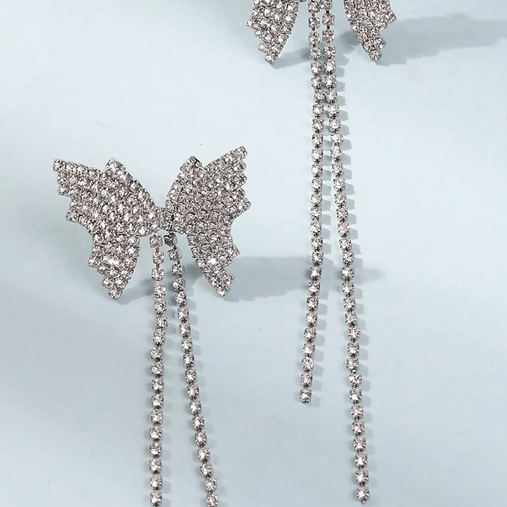 

Crystal Butterfly Dangel Errings for Women Korea Gold Color Tassel Cute Animal Stud Earrings Frsh Grils Ear Rings Charm Jewelry