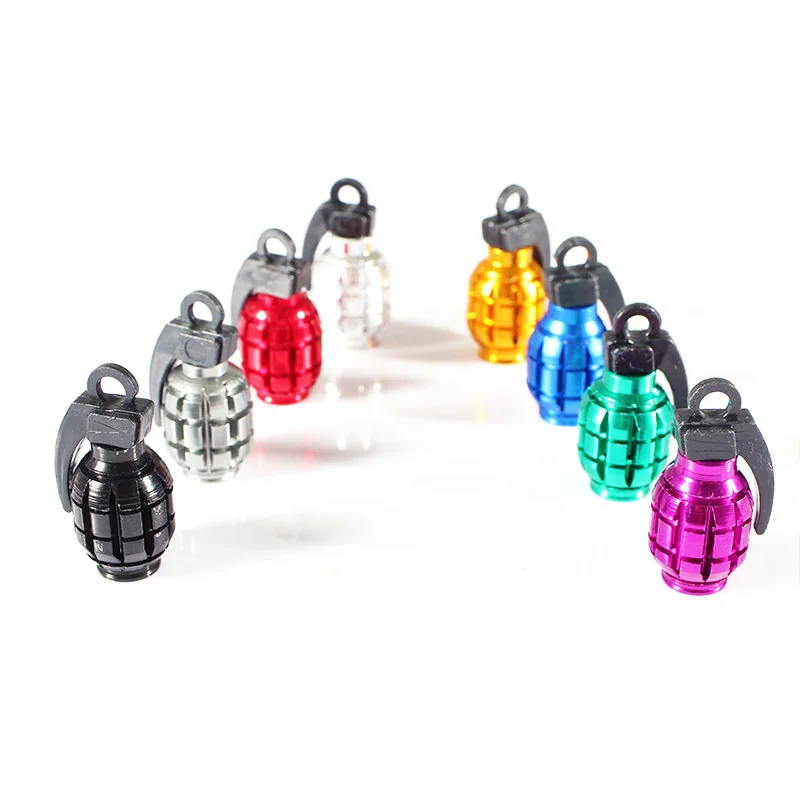 

2pcs/lot Biycle Grenades Shape Tire Tire Valve Stem Caps Aluminum Theftproof Valve Caps Car Wheel Tires Valves Tyre Stem Air Cap