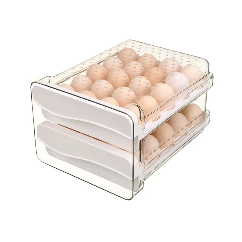 

40 Grid Household Egg Storage Box Drawer Refrigerator Storage Box Plastic Transparent Dumpling Box Double Egg Tray Storage Box