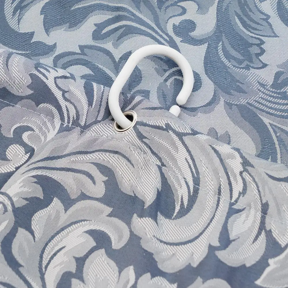 

Elegant Shower Curtain White Gauze Polyester Fabric Waterproof Bathroom Curtain Thick Jacquard Silver Grey Bath Curtains