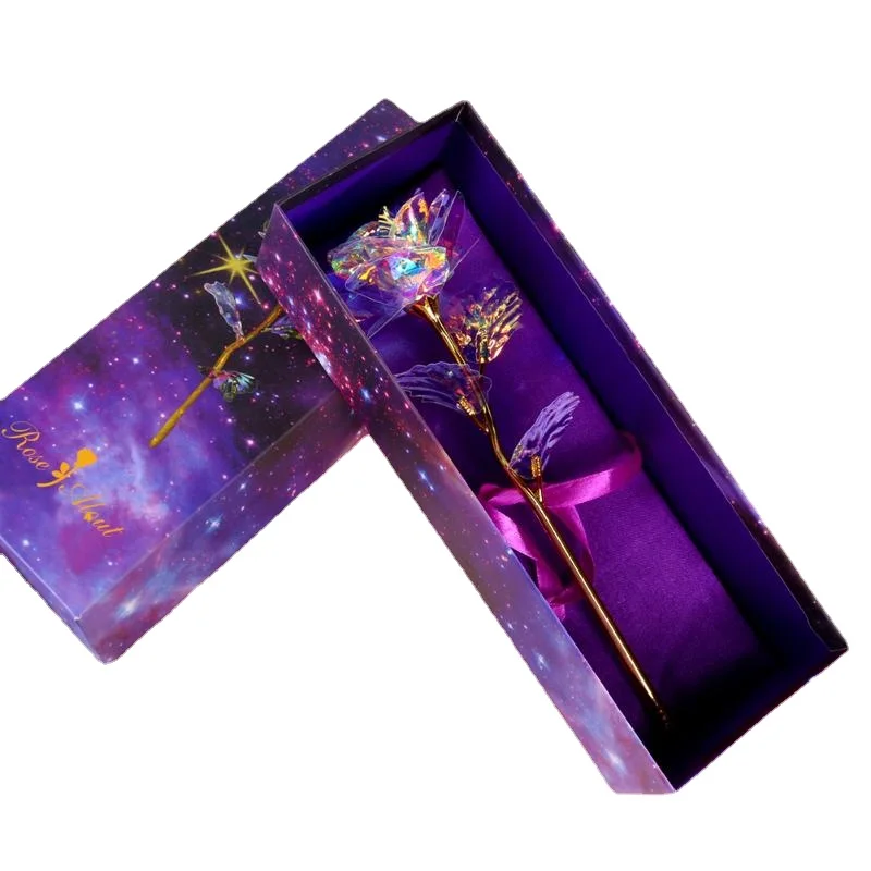 Креативный подарок на день Святого Валентина 24 К Золотая фольга цветок освещение