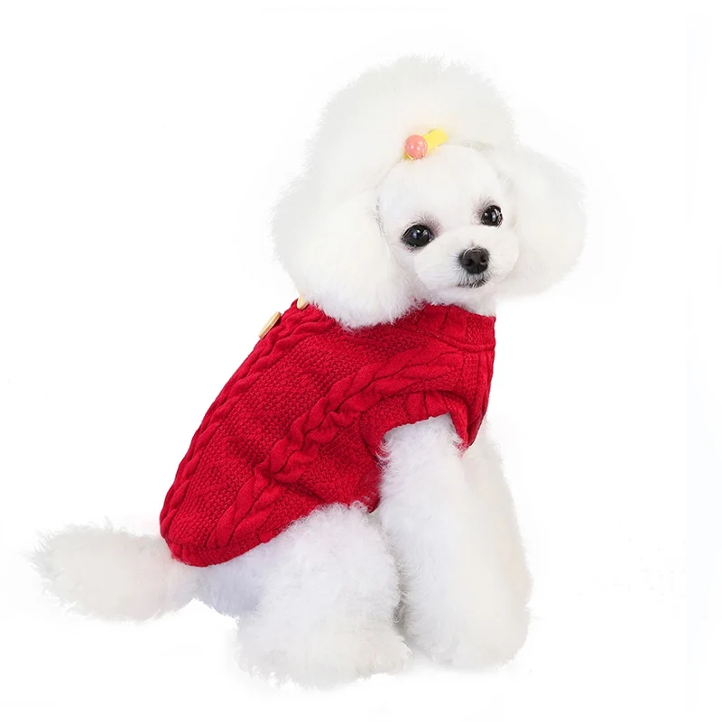 

Puppy Dog Knit Sweater Winter Pet Cat Warm Classic Turtleneck Small Dogs Kitten Soft Coat