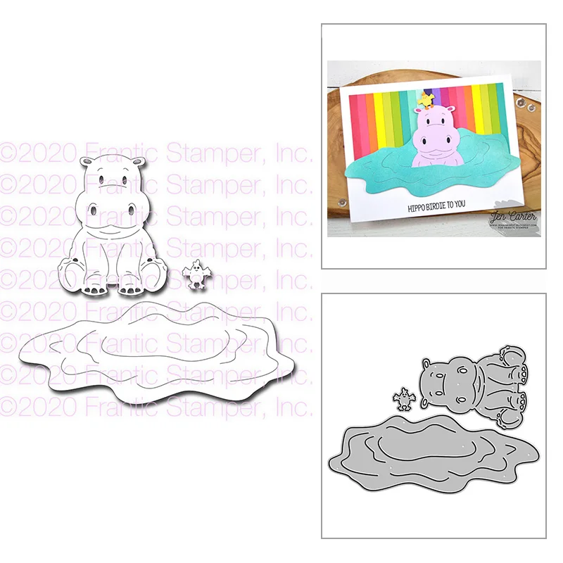 Новинка форма для тиснения в виде симпатичного хиппотама животного рельефная 2021