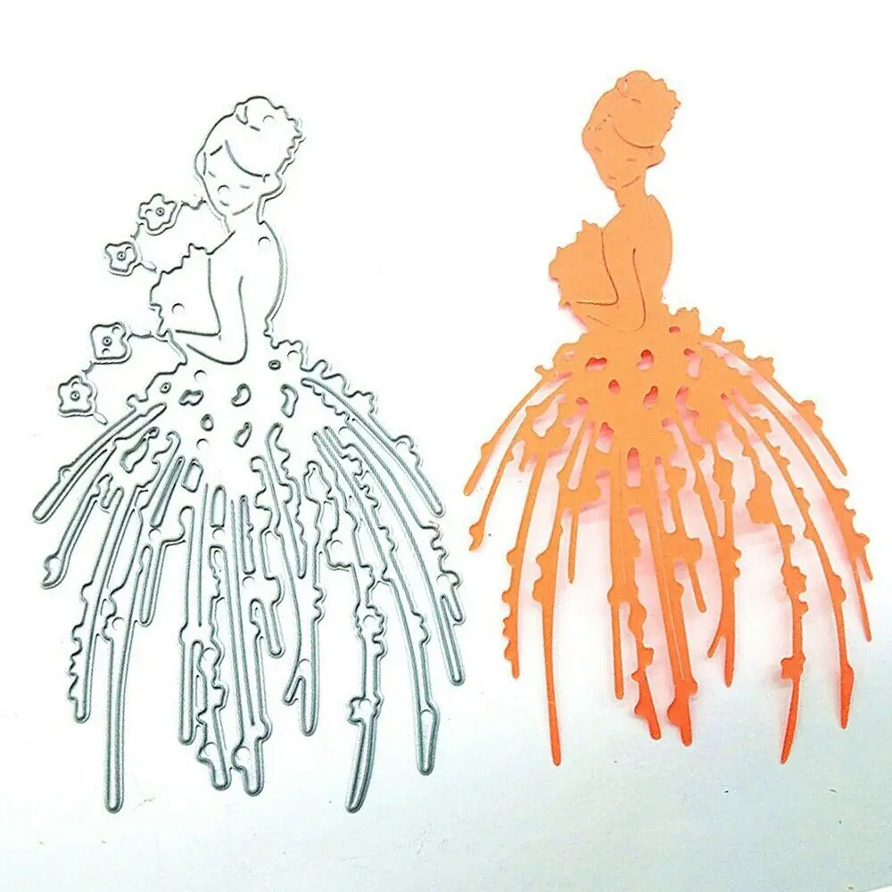 Девушка металла резки штампы для свадьбы скрапбукинга делая карты Альбом