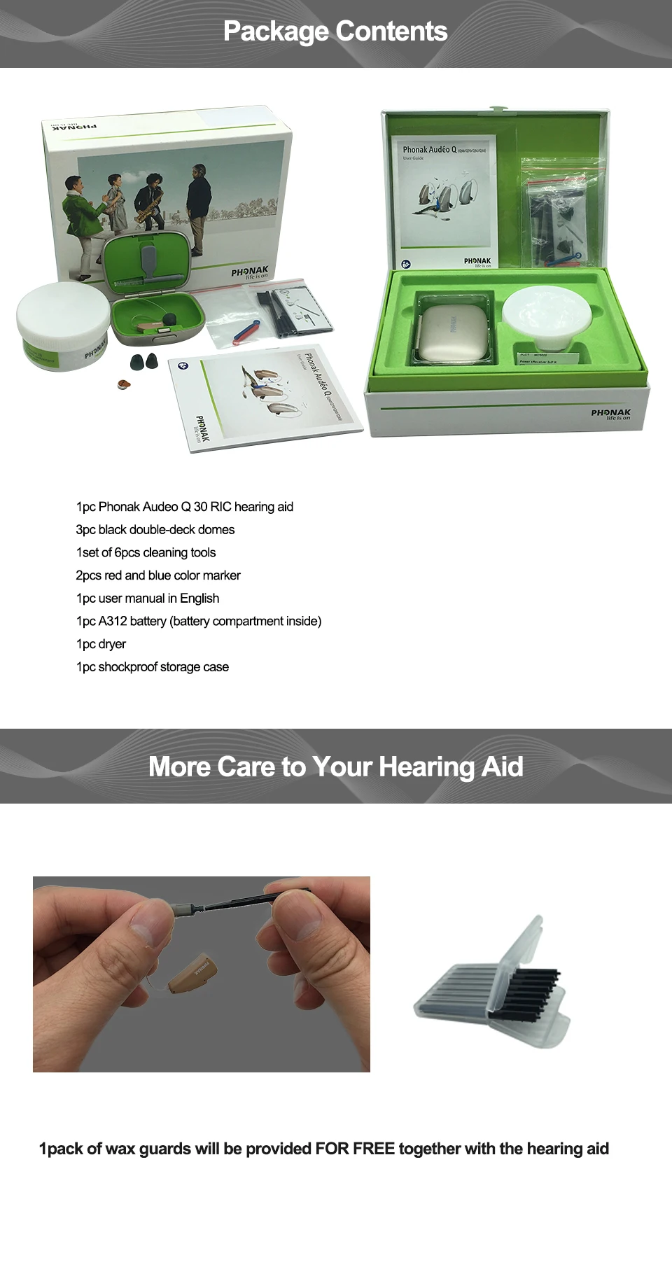 Старт! Phonak 8 каналов цифровой программируемый RIC BTE слуховой аппарат Audeo Q30 312 Tinnitus уход супер мощность