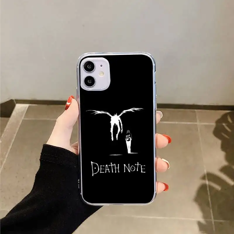 

Anime Manga Death Note Phone Case Transparent for iPhone 6 7 8 11 12 s mini pro X XS XR MAX Plus