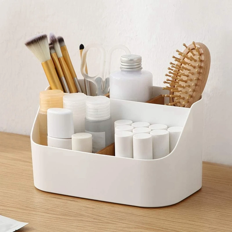 

Desk Organizer Remote Control Holder Makeup Caddy Box for Home & Office