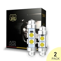 route101 2x c5w c10w 36mm 42mm festoon led light bulb 12v white car interior dome reading footwell trunk license plate auto lamp