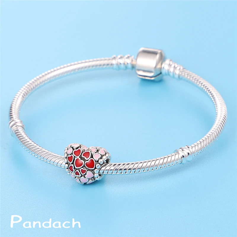 

Подвеска для браслета Pandora из серебра 925 пробы с фианитами в форме сердца