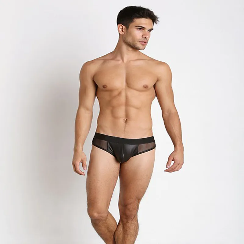 Хорошие сексуальные мужские сетчатые кожаные леггинсы облегающие боксеры с