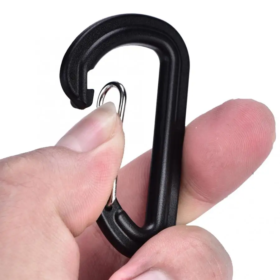 20Pcs Plastic Carabiner Climbing Locking Buckle Traveling Hiking D Shape Key Ring Outdoor Sport Camping Backpack Keychain | Обустройство
