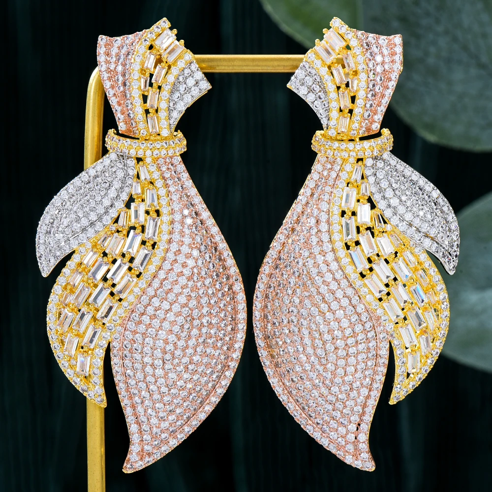 

missvikki Dubai Style Luxury Gorgeous Big Pendant Earrings For Women Bridal Earring aretes de mujer modernos Noble Gift 2022 Hot