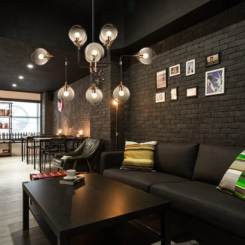 Современный оттенок Стекло люстра светильник E14 лампы светодиодный подвесной