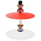 Настенные крышки, термостойкие многоразовые герметичные крышки с милым медведем, герметичная крышка для чайной чашки, герметичная крышка, крышка для чашки, кухонные аксессуары